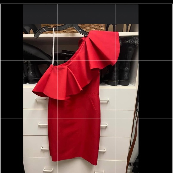 Halston Dress, red, size 2 - Picture 2 of 6